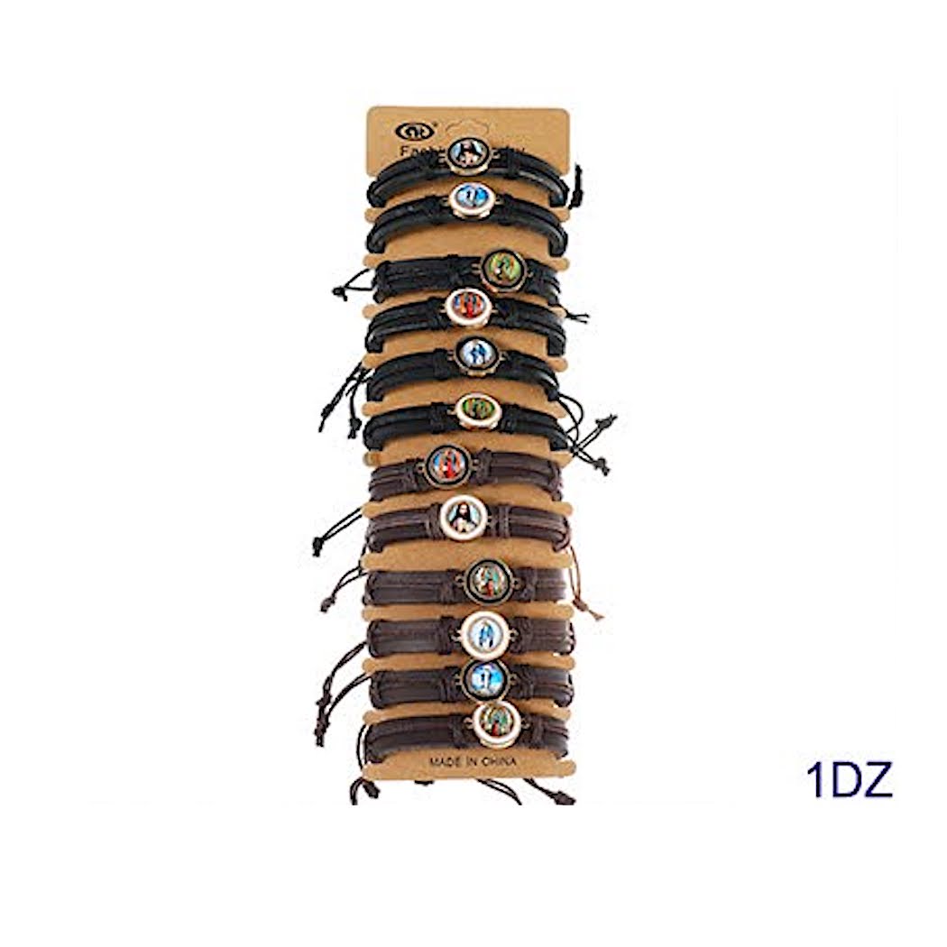 Our Lady Of Guadalupe Adjustable Leather Bracelet