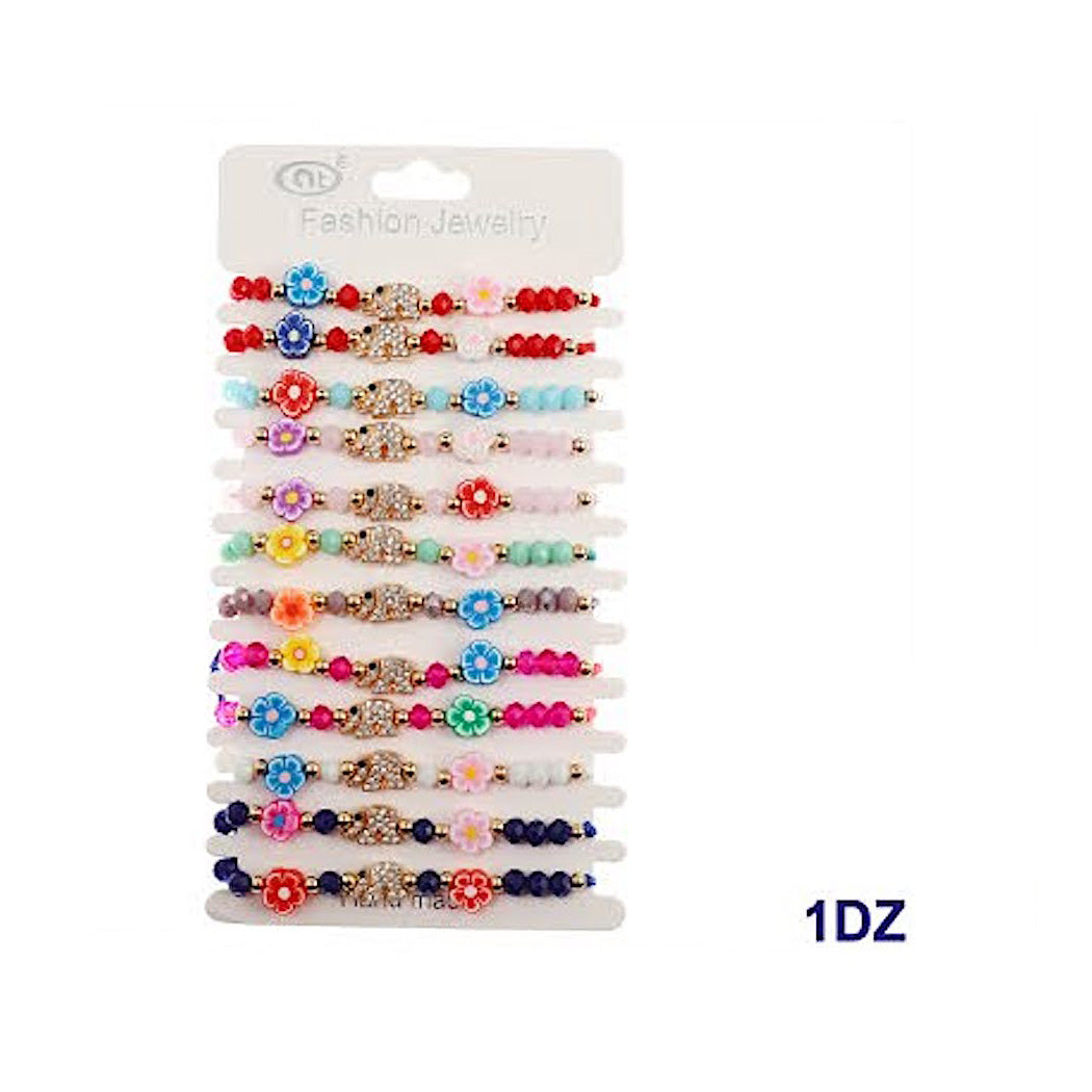 Rhinestone Elephant Adjustable Thread Bracelet