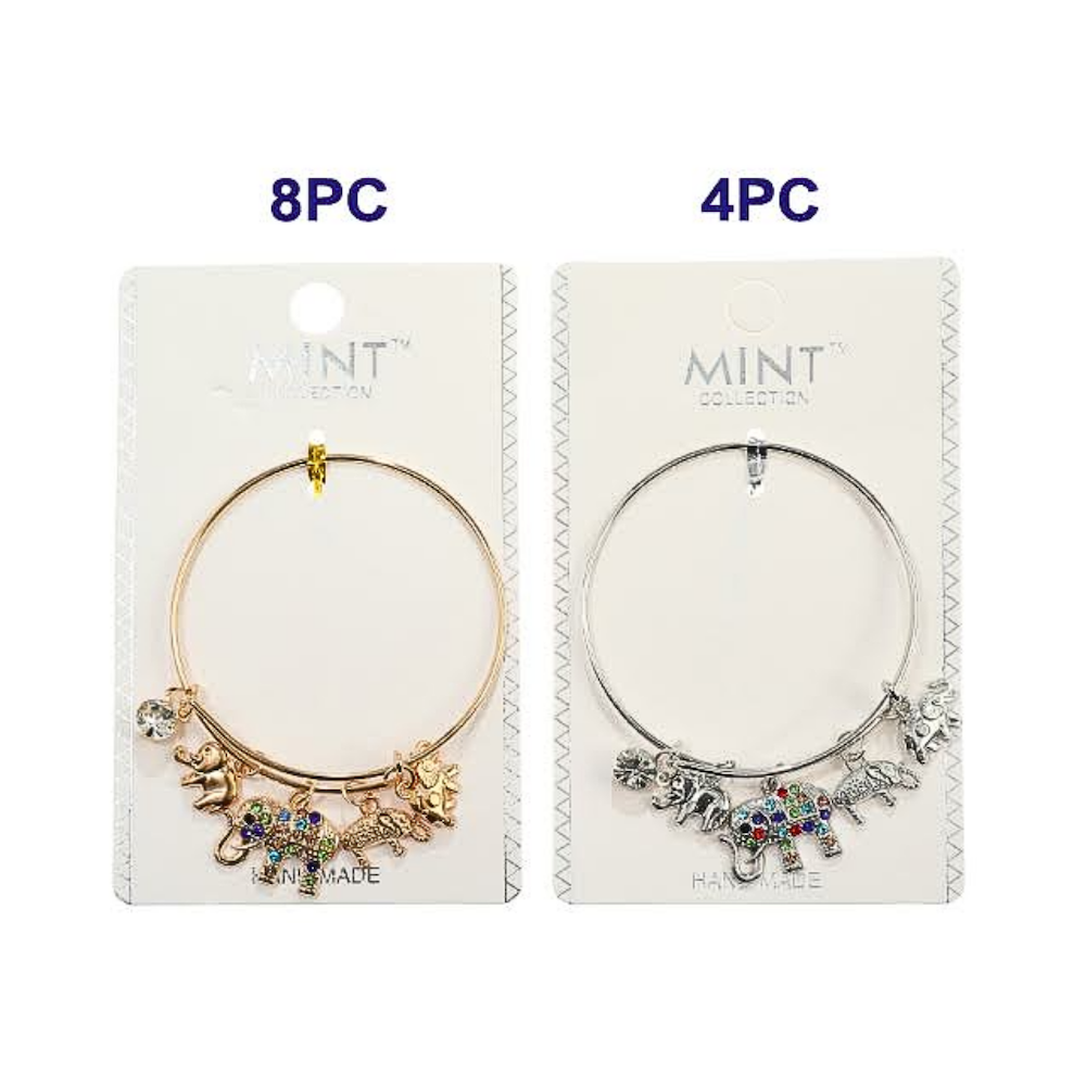 Elephant Charm Bangle Bracelet