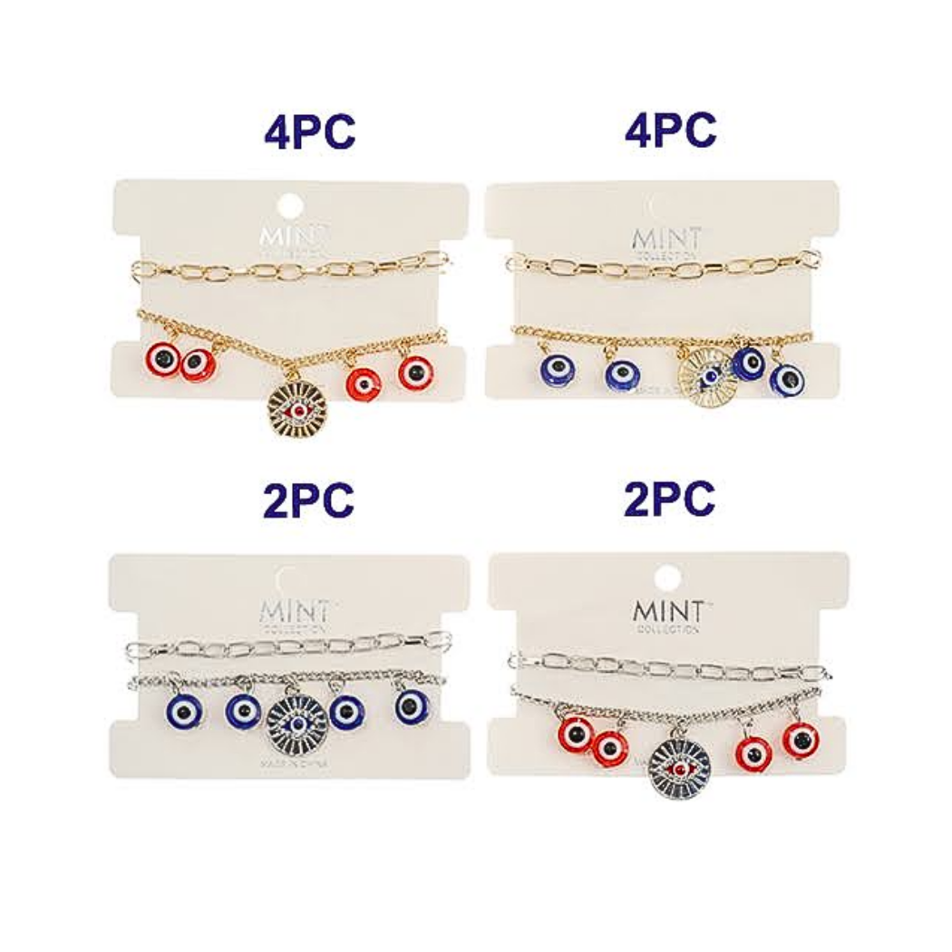Evil Eye Chain Bracelet Set