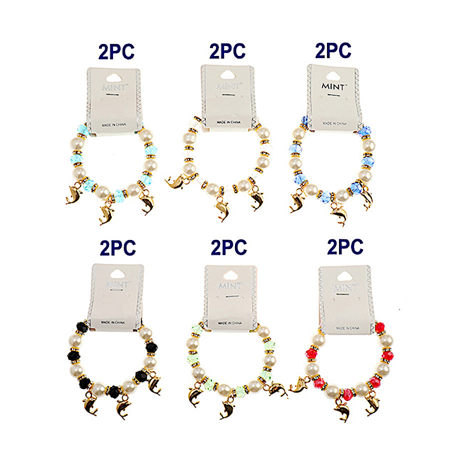 Dophin Bead & Pearl Bracelet