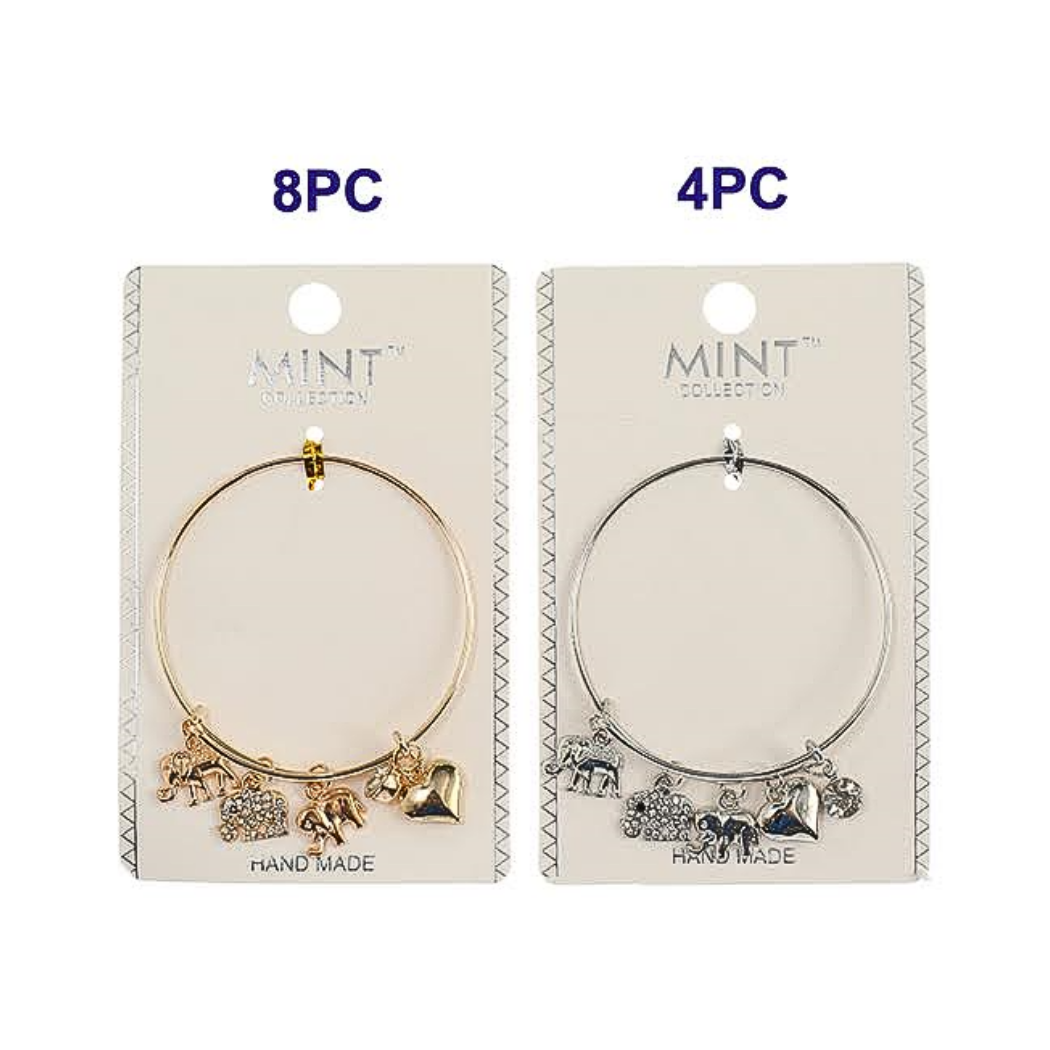 Elephant Charm Bangle Bracelet