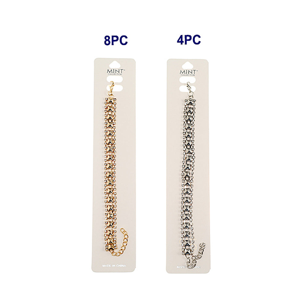 Rhinestone Square Link Bracelet