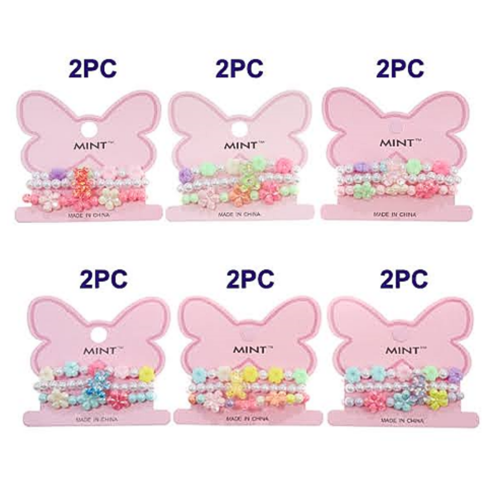 Flower Bead Stretch Bracelet Set