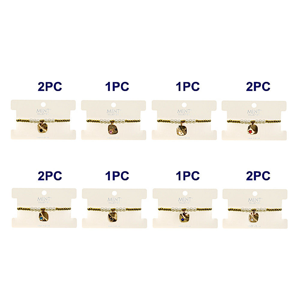 Birthstone Charm Stretch Bracelet