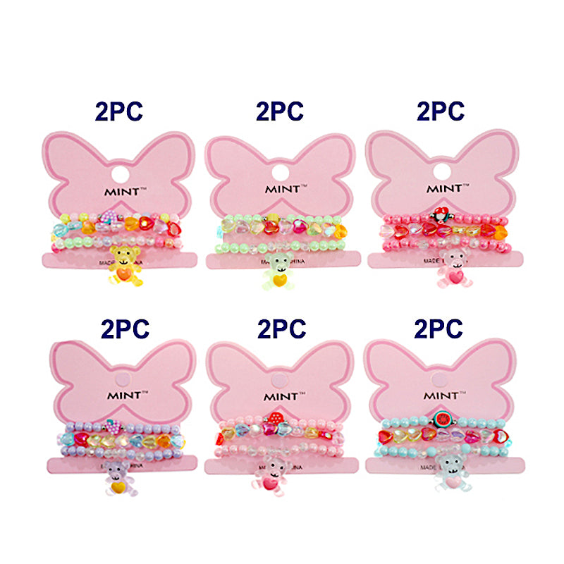 Teddy Bear Bead Stretch Bracelet Set
