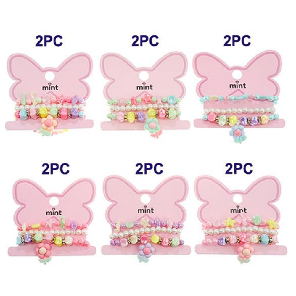 Flower Bead Stretch Bracelet Set