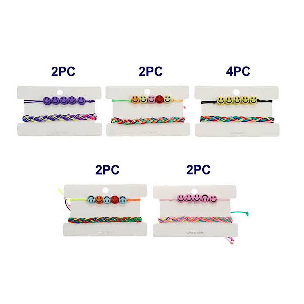 Smiley Bead Thread Bracelet Set