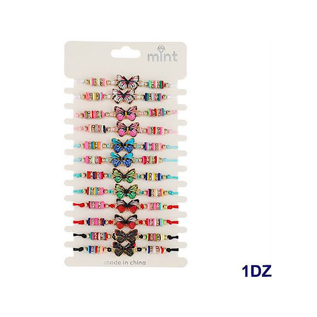 Enamel Butterfly Adjustable Thread Bracelet