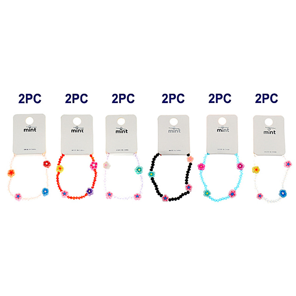 Dainty Flower Crystal Bead Bracelet