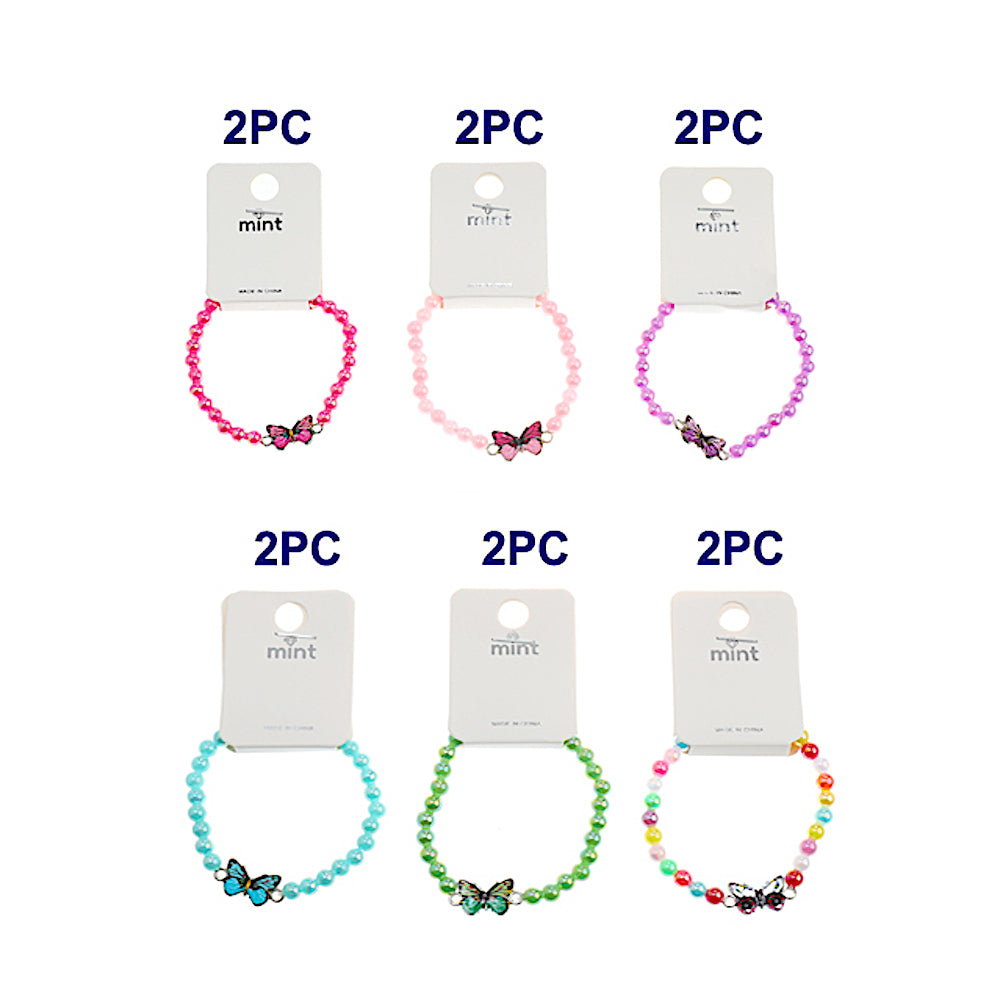 Enamel Butterfly Bead Bracelet