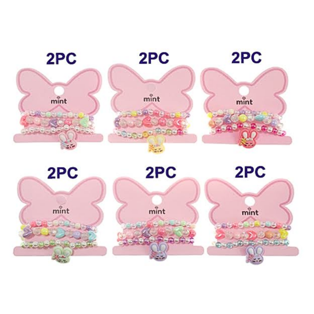 Bunny Bead Stretch Bracelet Set