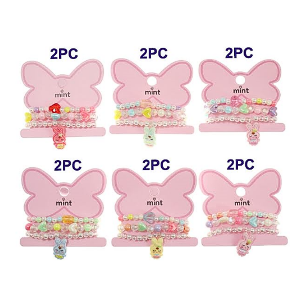 Bunny Bead Stretch Bracelet Set