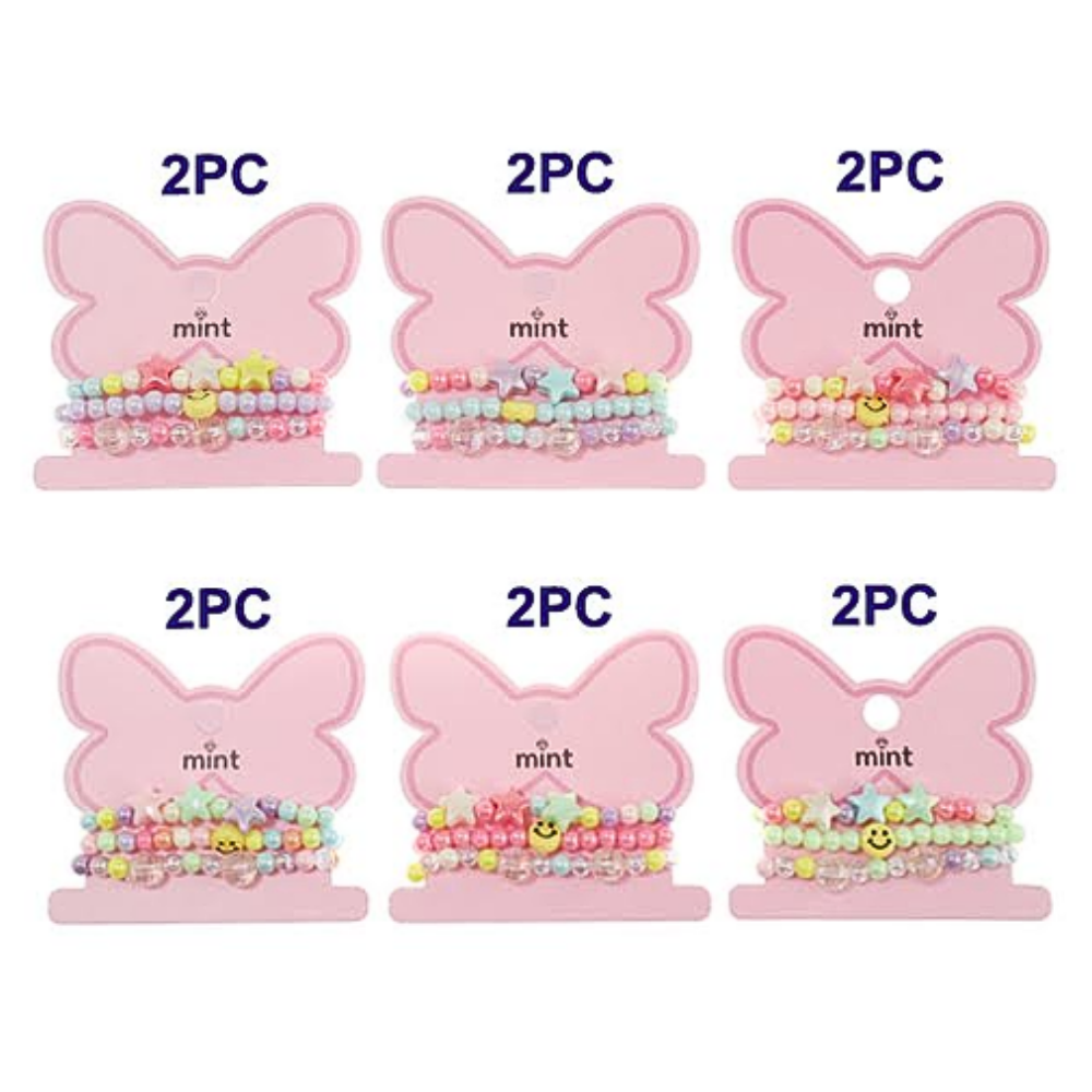 Smiley Star Bead Stretch Bracelet Set