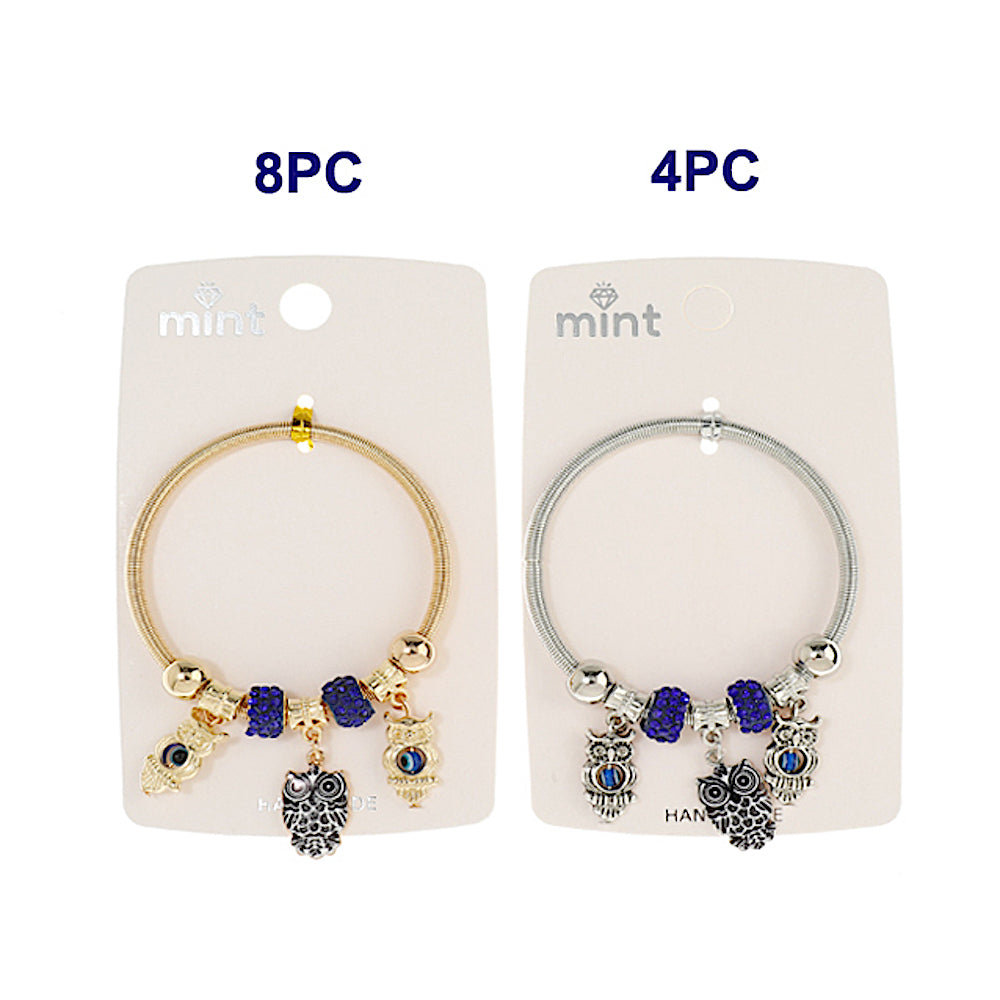 Owl Evil Eye Charm Bracelet