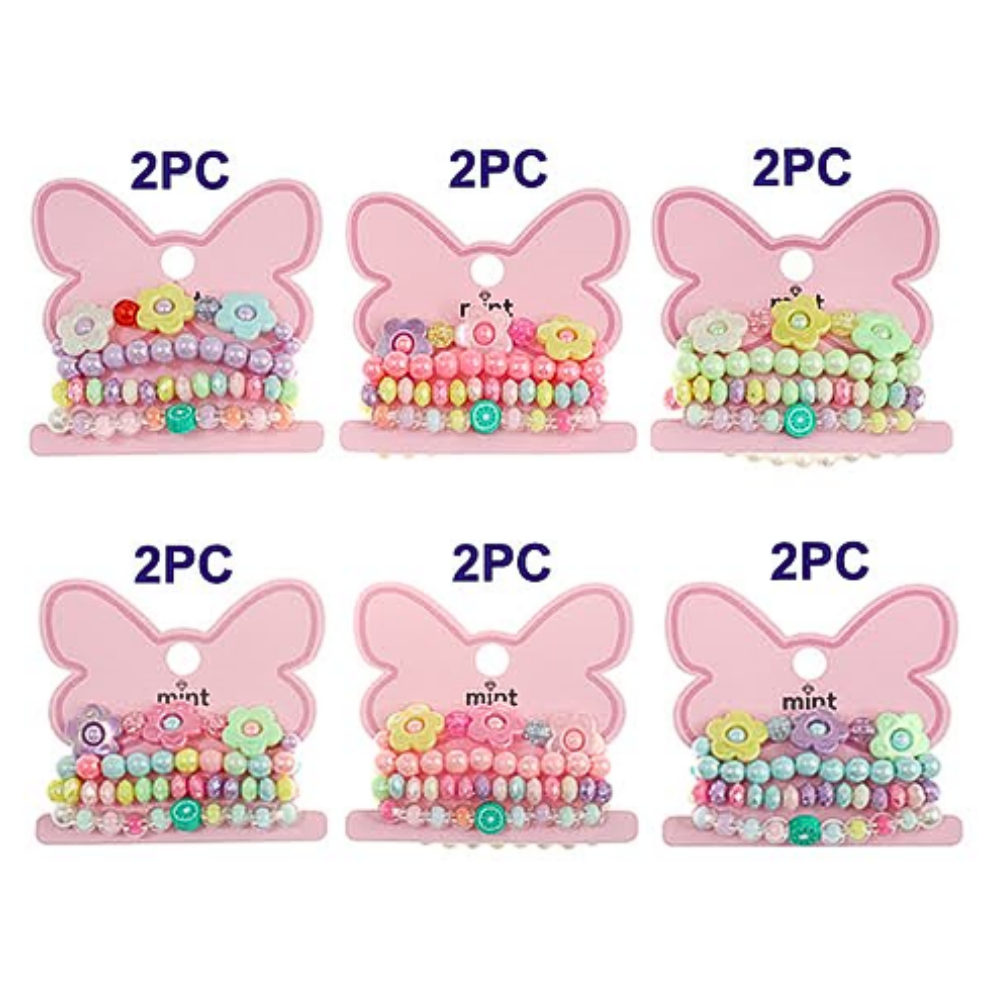 Flower Bead Stretch Bracelet Set