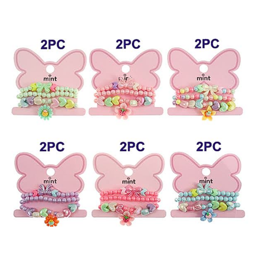 Flower Bead Stretch Bracelet Set