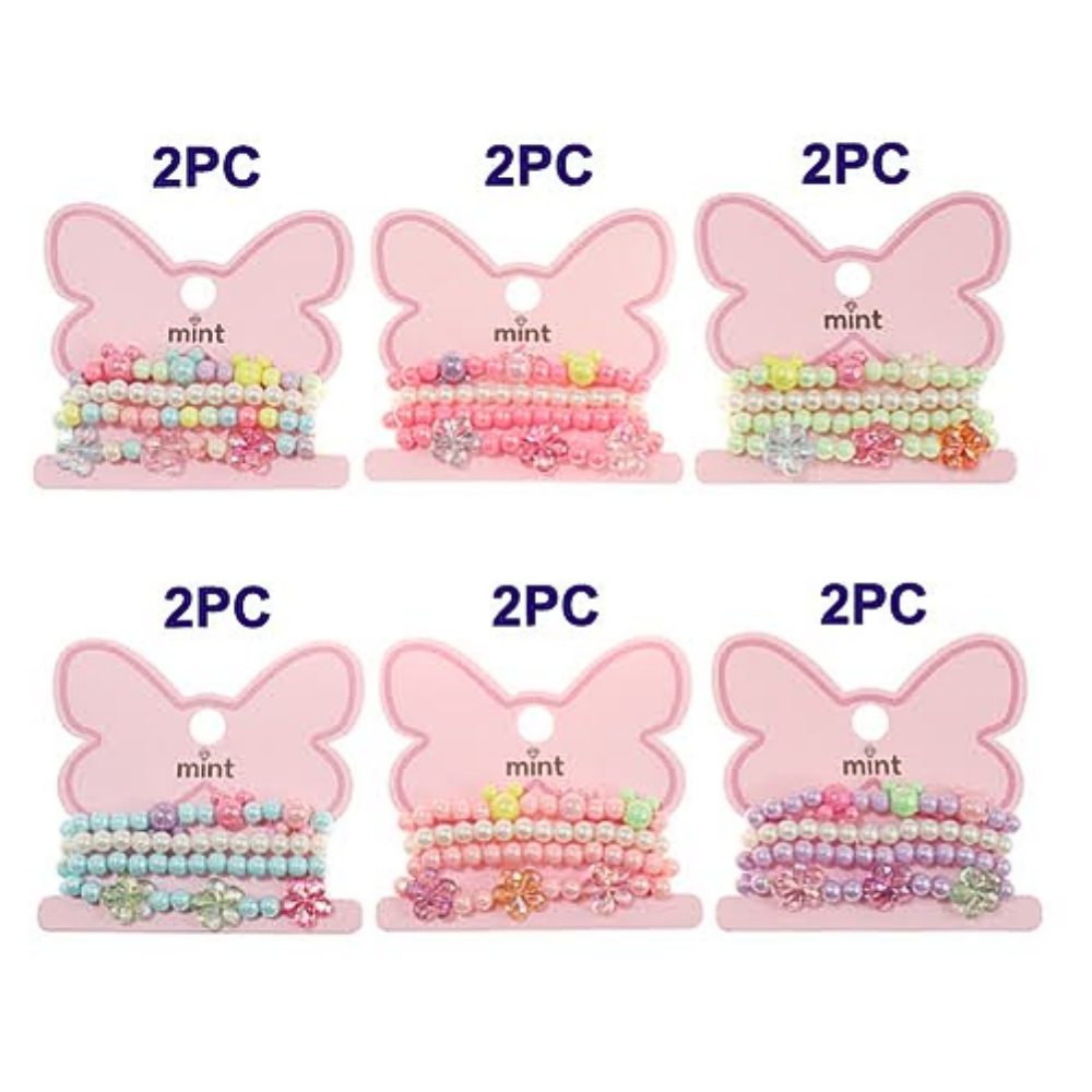 Flower Bead Stretch Bracelet Set