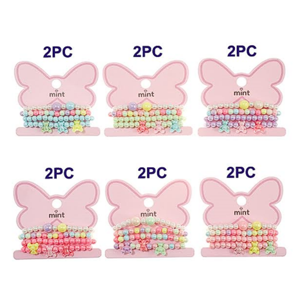 Teddy Bear Bead Stretch Bracelet Set