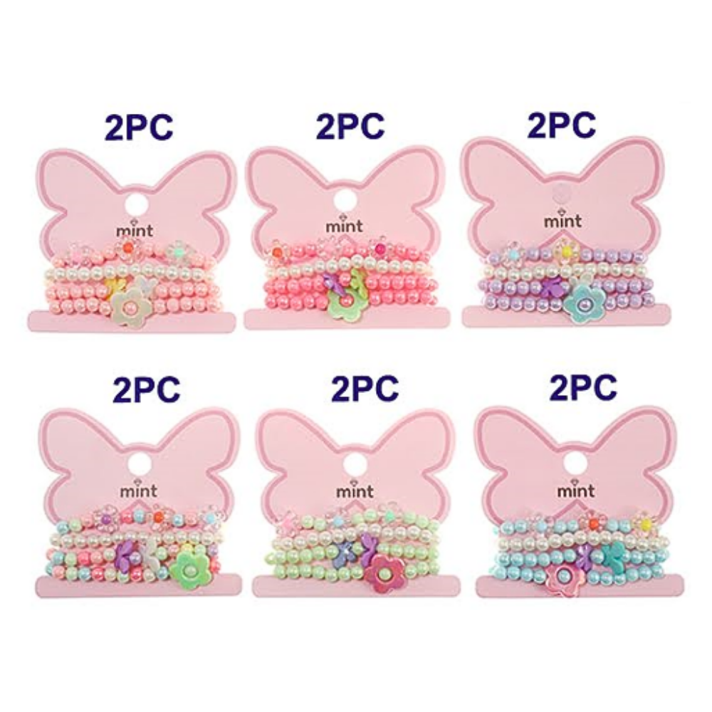 Flower Bead Stretch Bracelet Set