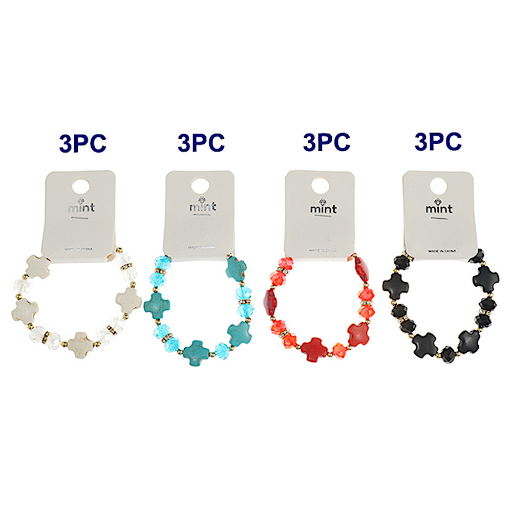 Bohemian Stone Bead Stretch Bracelet