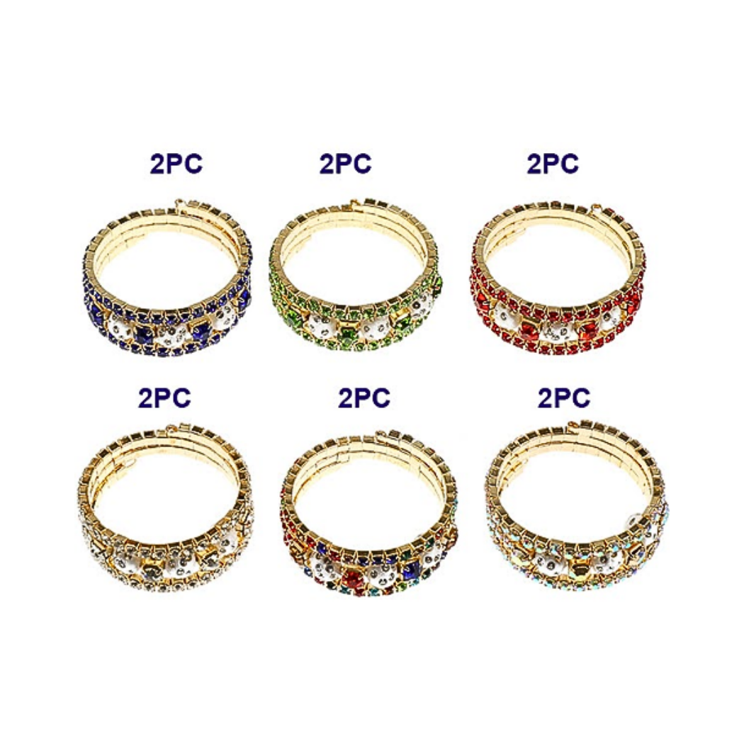 Rhinestone Bead Bracelet Cuff