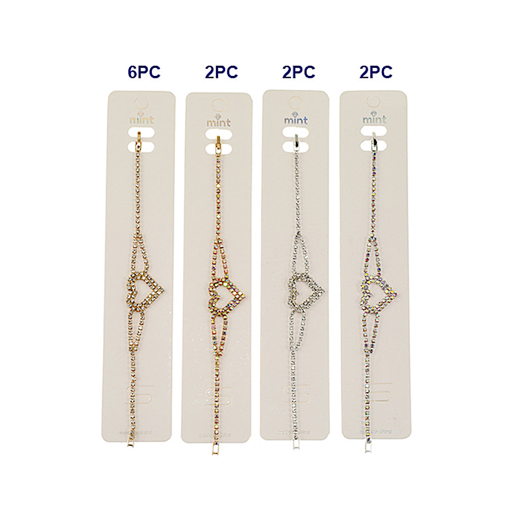 Rhinestone Heart Bracelet