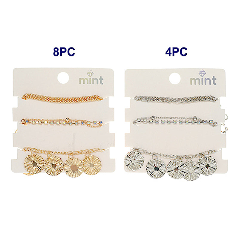 Hammered Disc Chain Bracelet Set