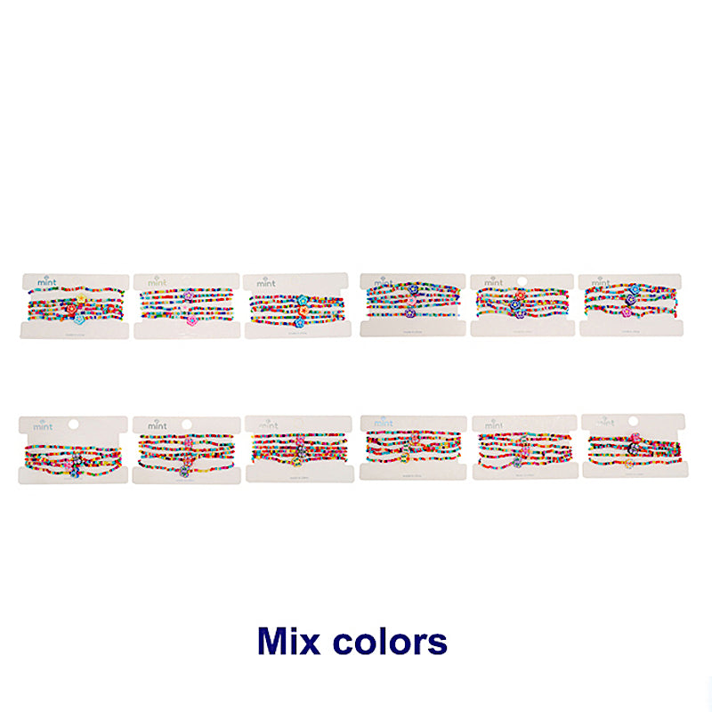 Flower Bead Stretch Bracelet Set