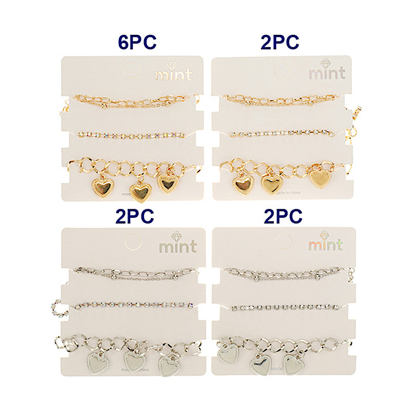 Heart Chain Bracelet Set