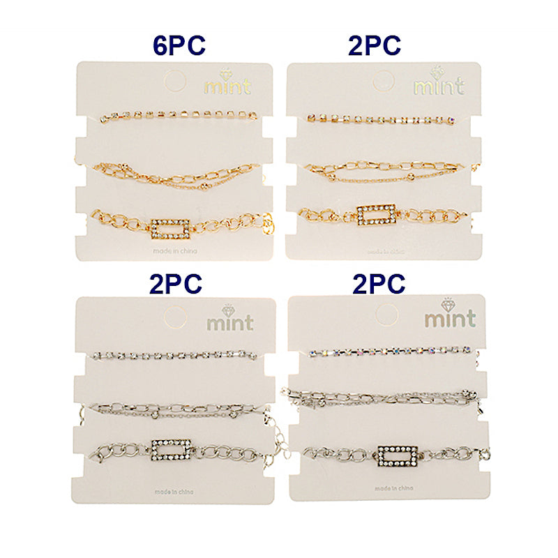 Rectangle Chain Bracelet Set