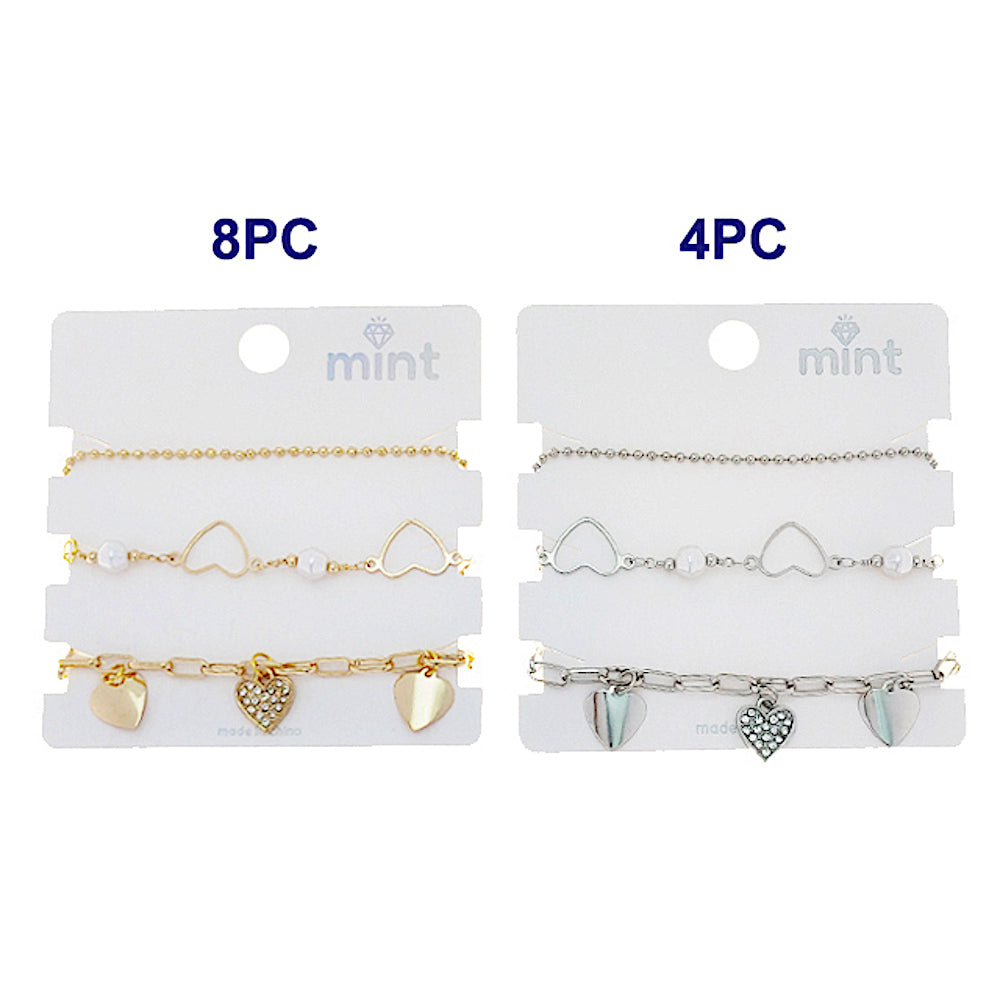 Heart Chain Bracelet Set