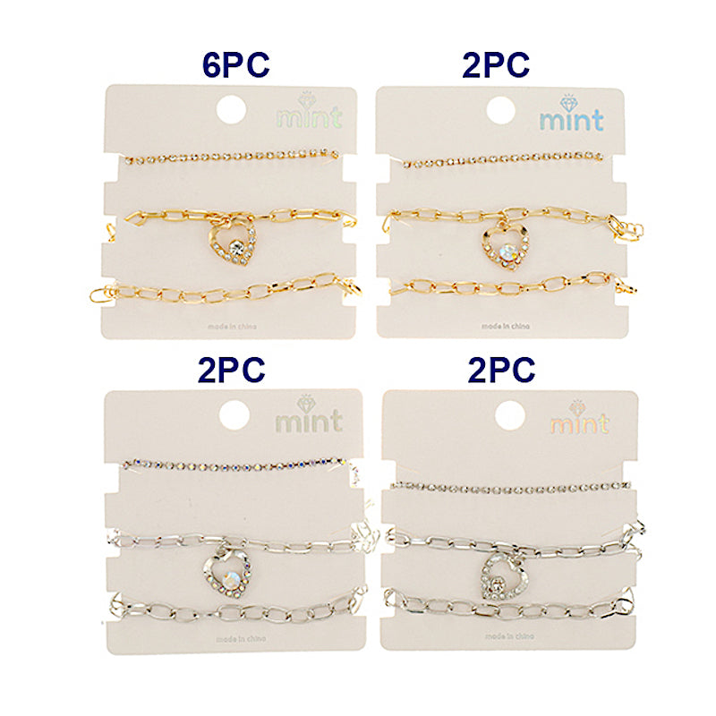 Heart Chain Bracelet Set