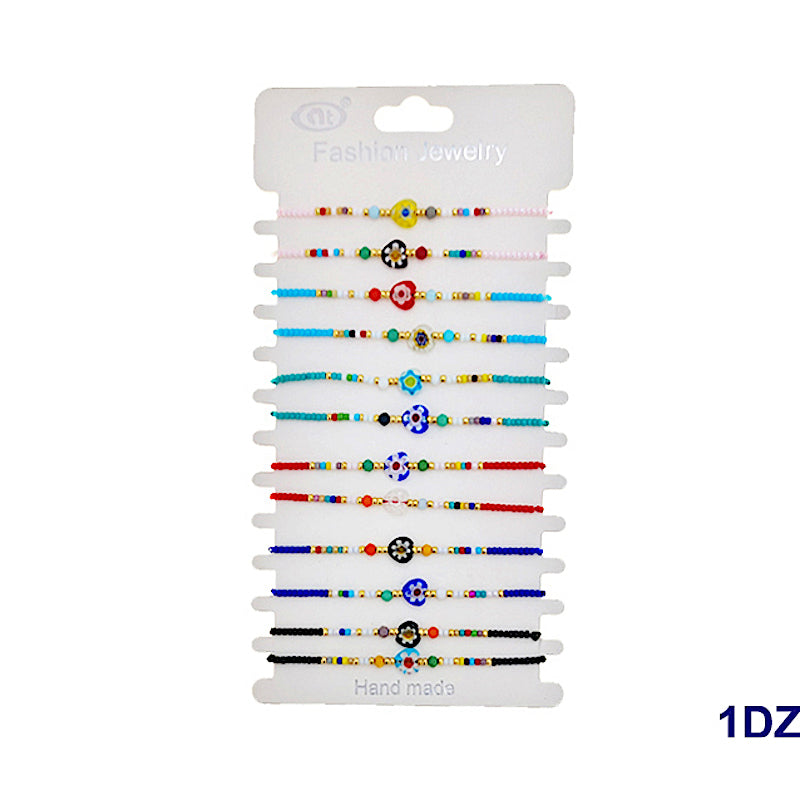 Flower Bead Adjustable Thread Bracelet