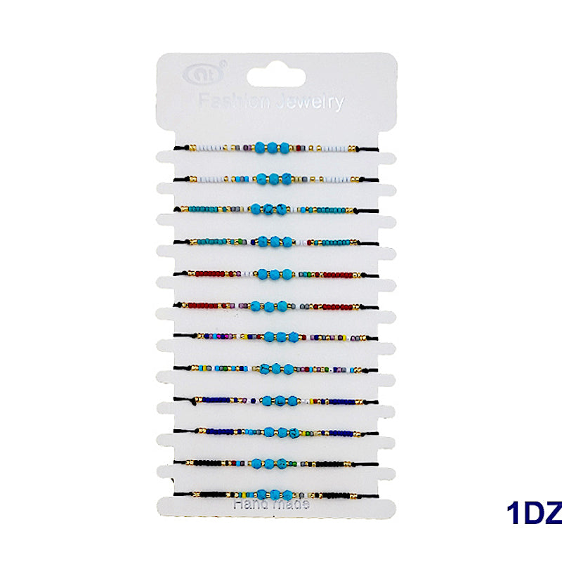 Turquoise Bead Adjustable Thread Bracelet