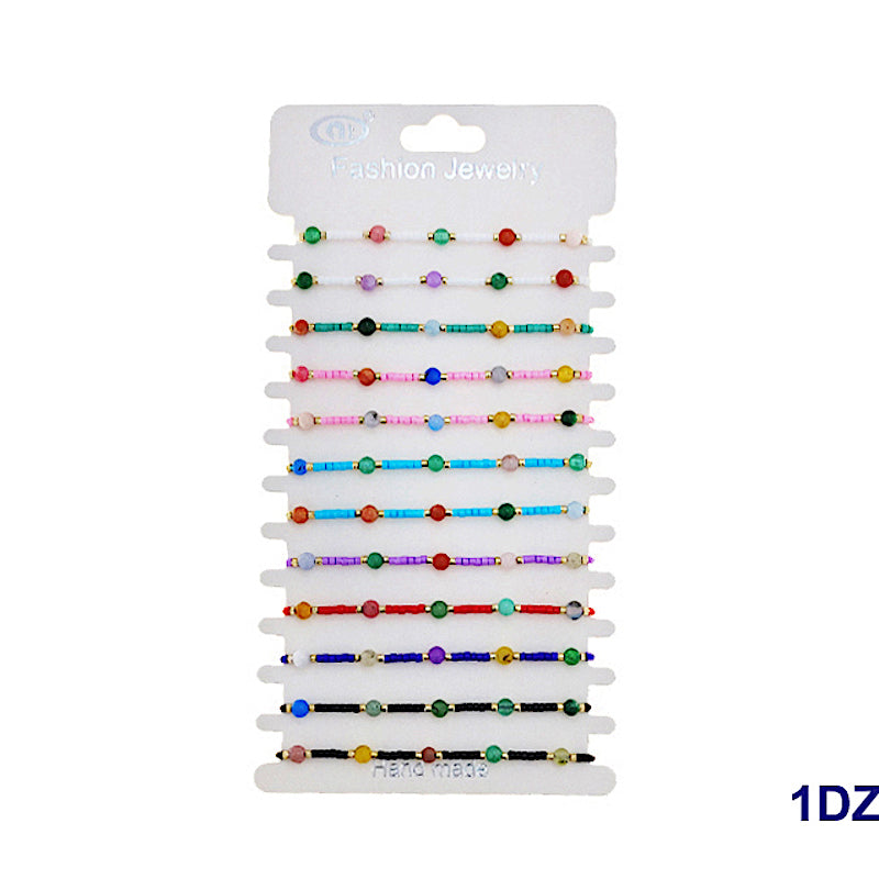 Color Bead Adjustable Thread Bracelet