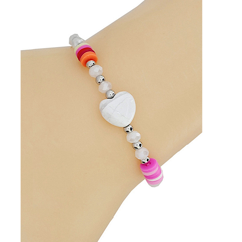 JAB47611 - Stone Heart Adjustable Thread Bracelet