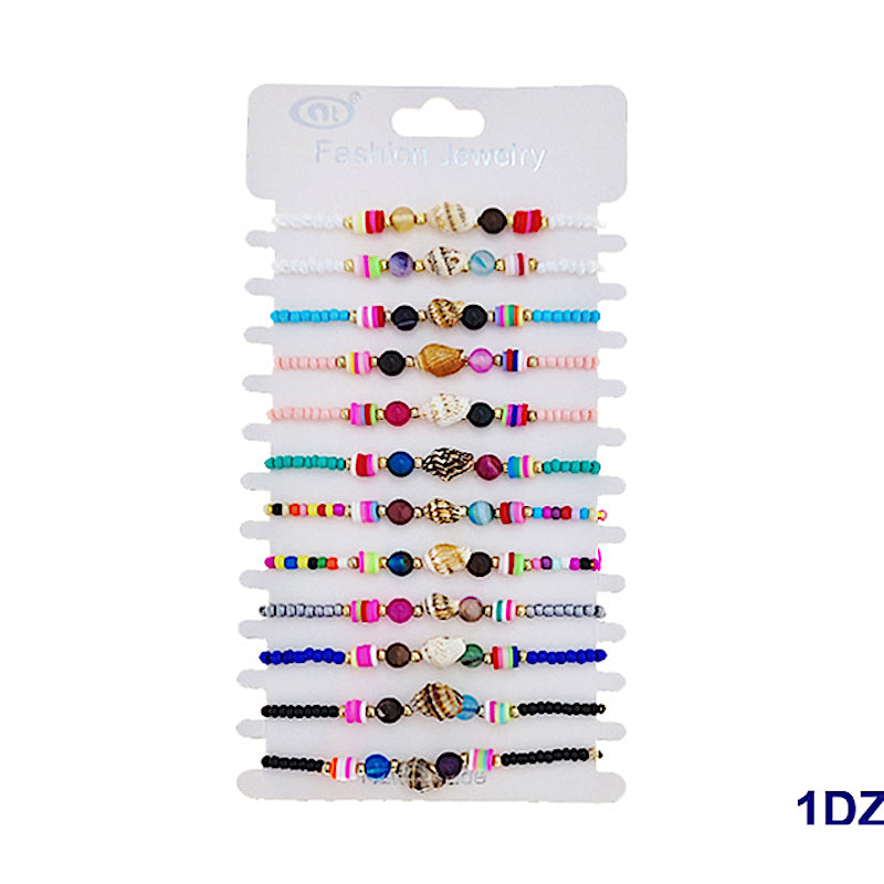 JAB47612 - Sea Shell Adjustable Thread Bracelet