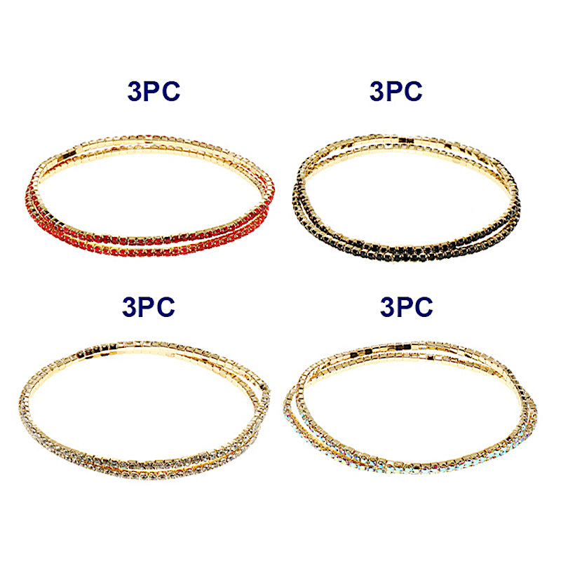 Rhinestone Stretch Bracelet 2 Piece Set