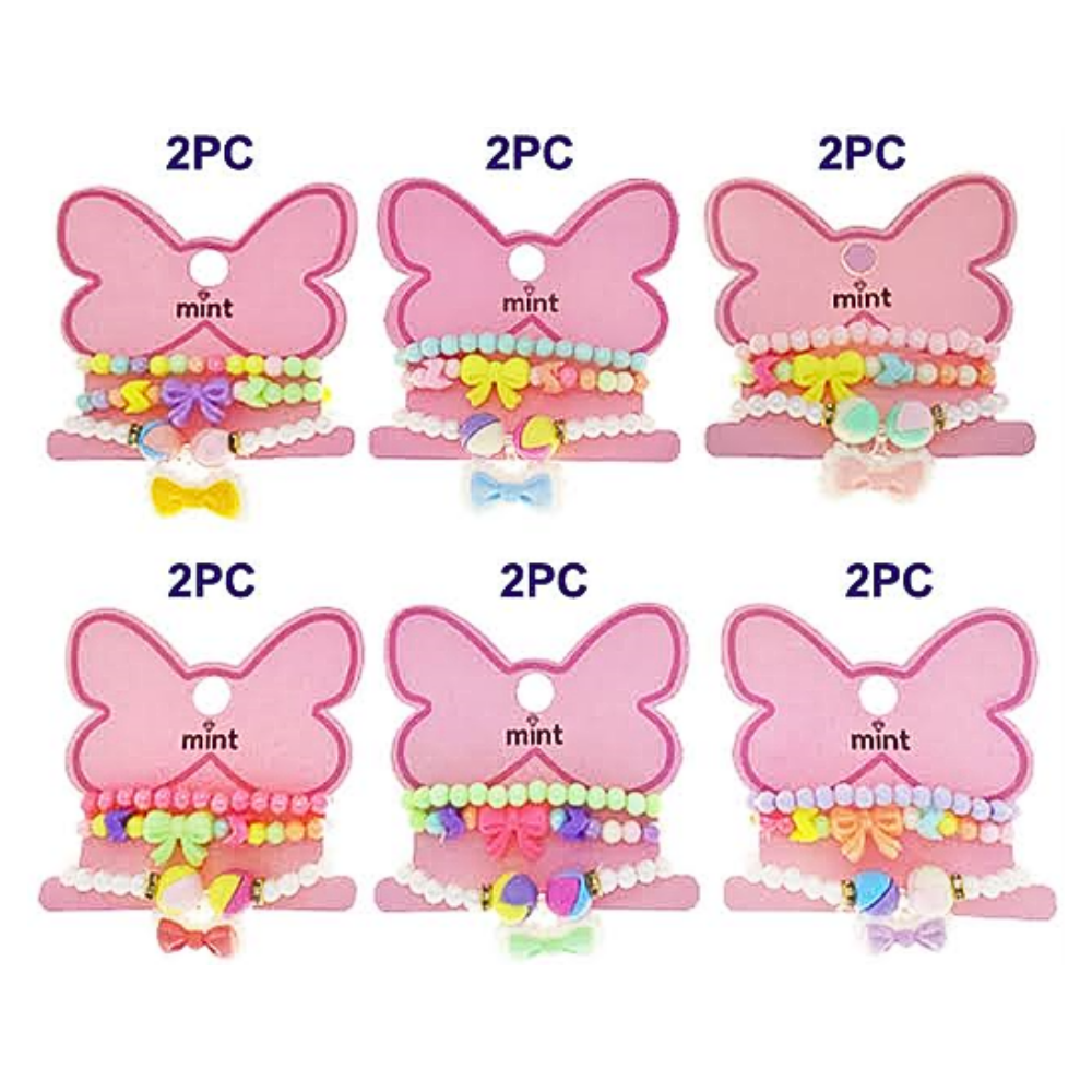 Bow Bead Stretch Bracelet Set