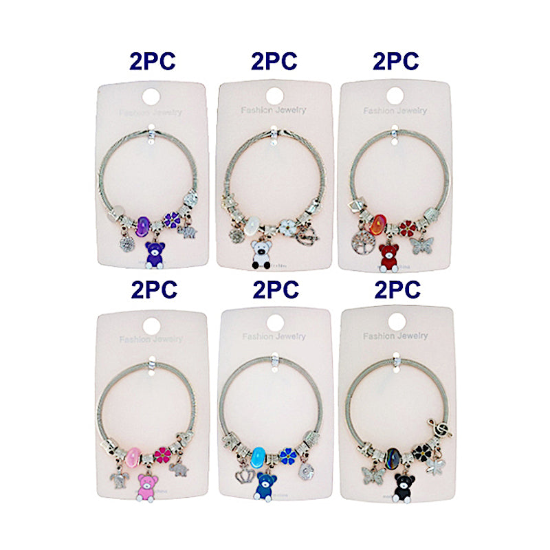 Enamel Teddy Bear Charm Bracelet