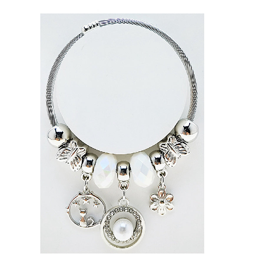 JAB49282 - Pearl Charm Bracelet
