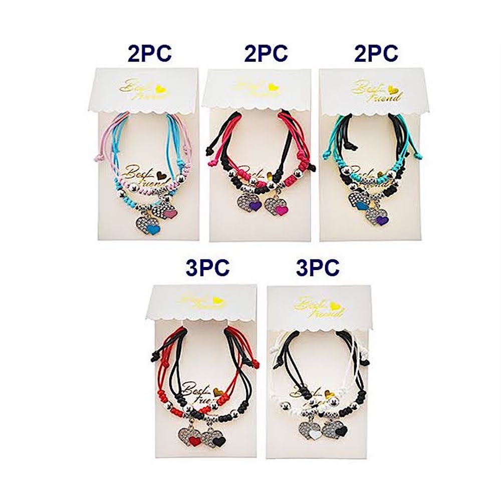 Heart Charm Adjustable Thread Knot Bracelet