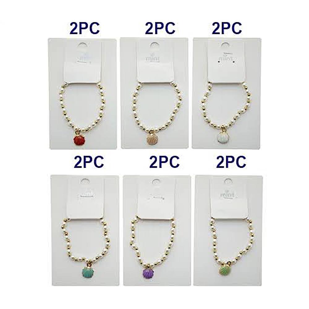 Enamel Shell Bead Bracelet