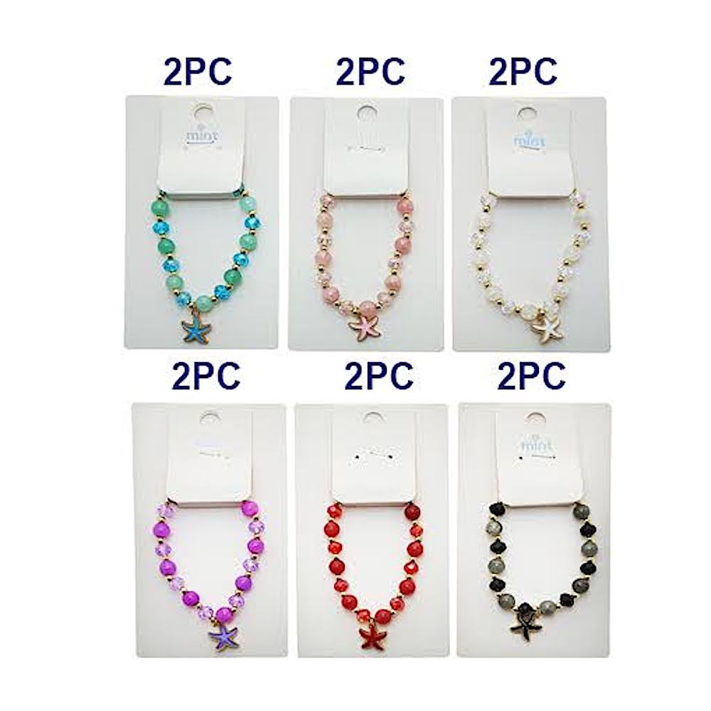 Enamel Starfish Bead Bracelet