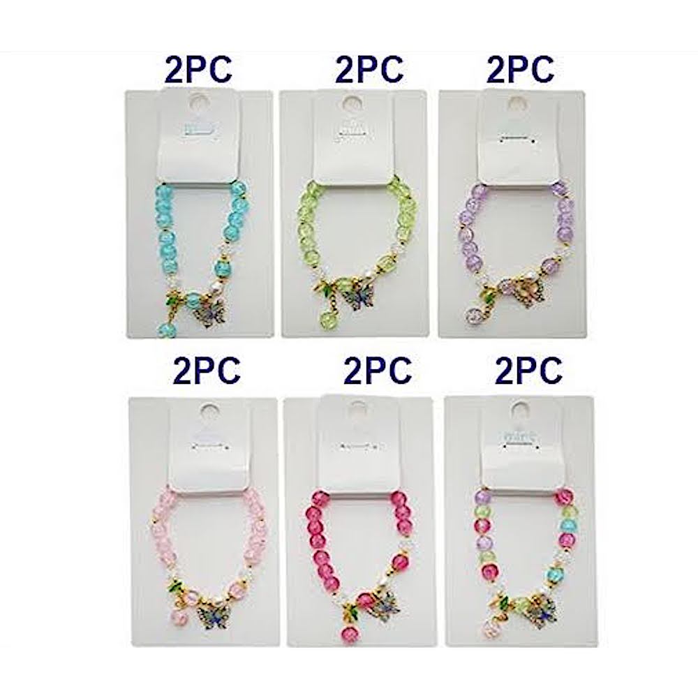 Butterfly Charm Bead Bracelet