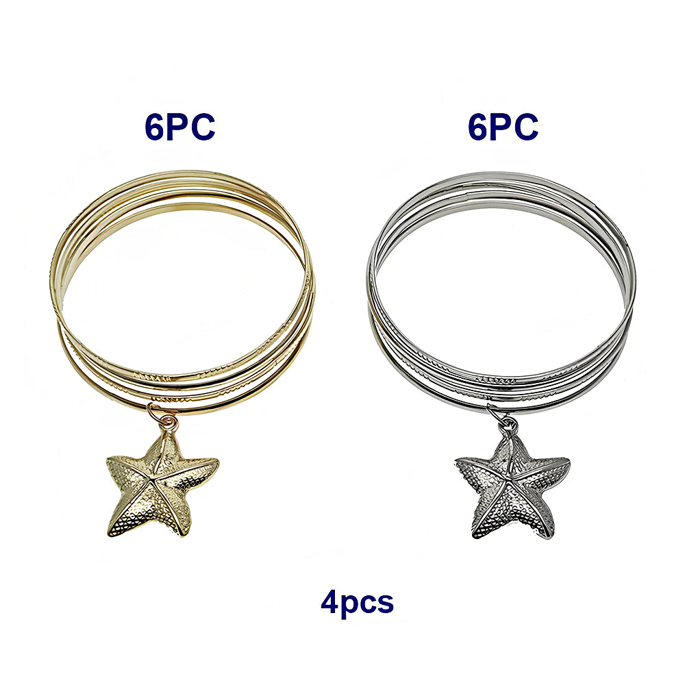 Starfish Charm Bangle Bracelet