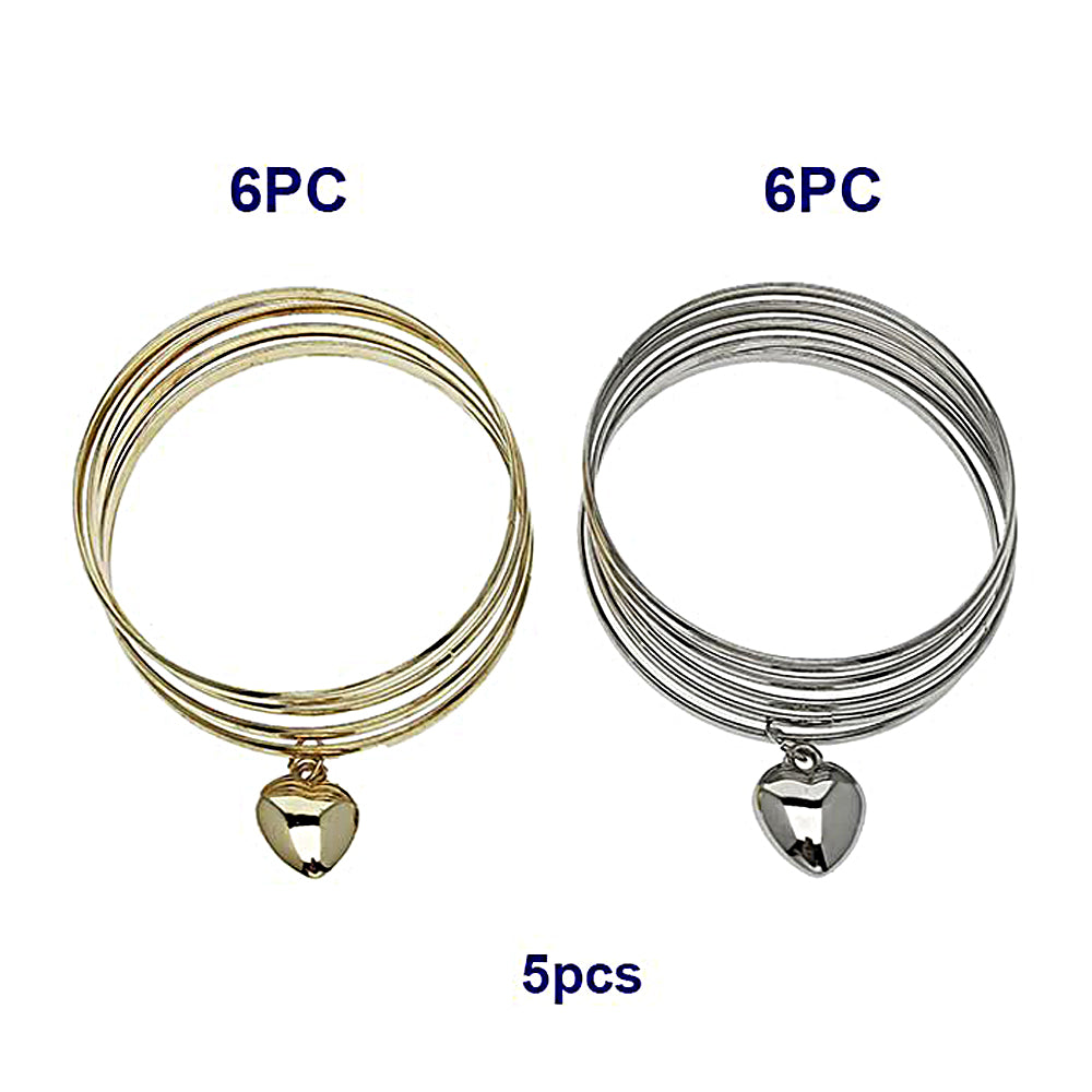 Heart Charm Bangle Bracelet