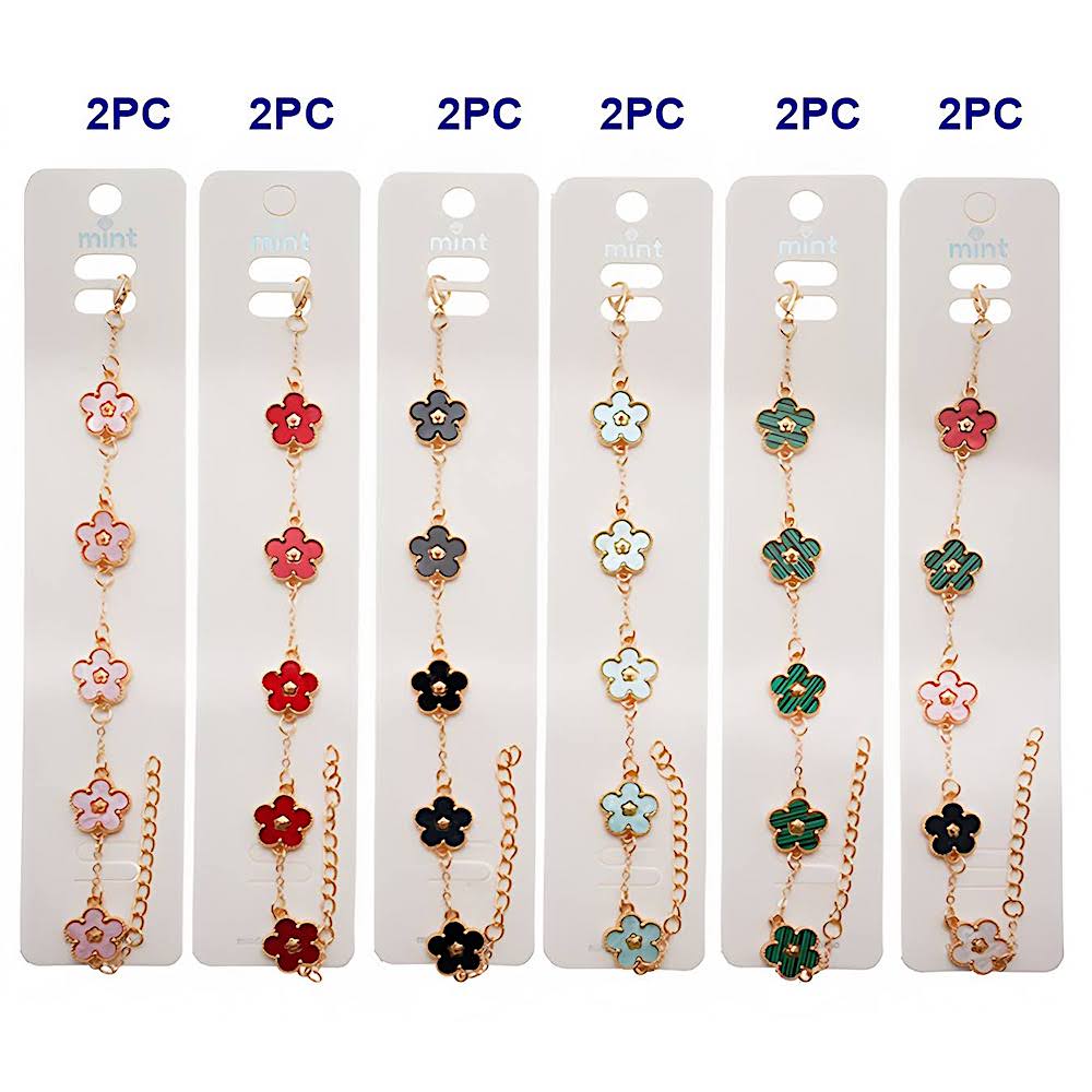 Inlaid Flower Chain Bracelet
