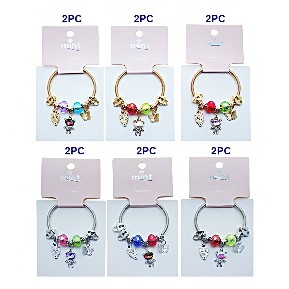 Teddy Bear Charm Coil Bracelet